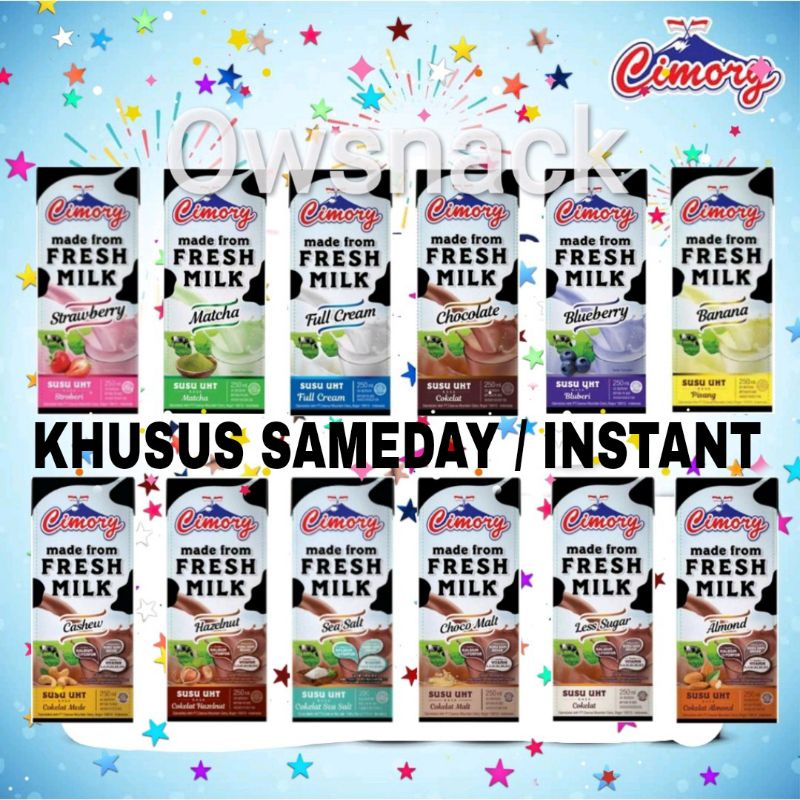 1 DUS SUSU CIMORY UHT FRESH MILK 250ml / 250 ml 1 KARTON SAMEDAY INSTANT TIRAMISU SALTED CARAMEL