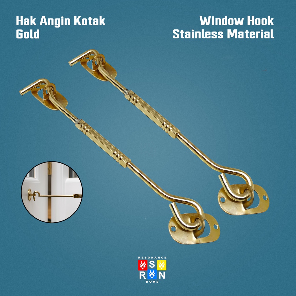 Hak Angin Segi Gold 20cm / Window Hook Resonance Home