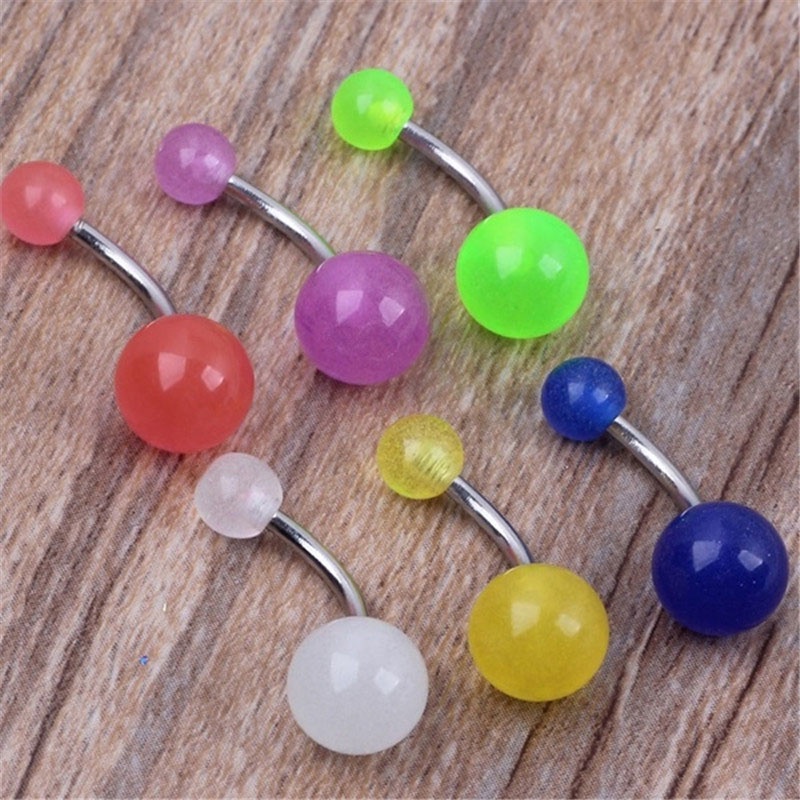 1pc Anting Tindik Perut/Pusar Bahan Stainless Steel Akrilik Luminous Dengan Untuk Wanita