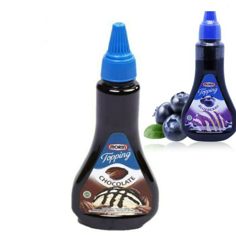 Morin Topping Saus Coklat / Blueberry Botol DOT 310gr Original