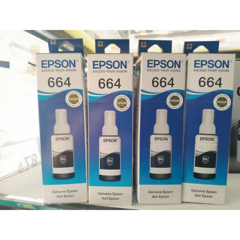 tinta botol epson original kemasan baru 664 black