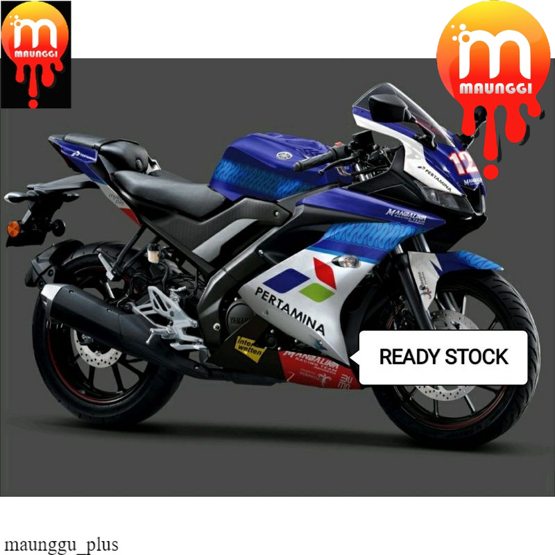 Stiker decal r15 full body striping motor r15 v3 variasi full motif mandalika pertamina Decal R15
