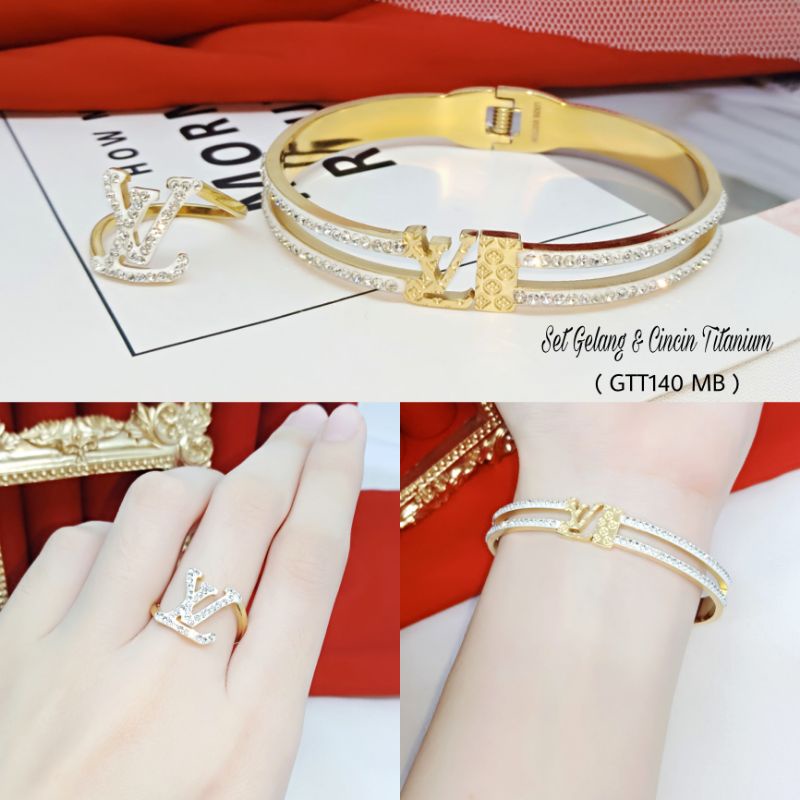 Gelang Titanium Wanita Set Cincin Titanium GTT140 MB