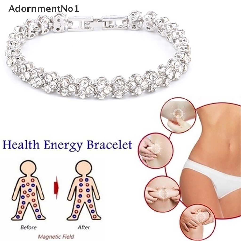 (AdornmentNo1) Gelang Tangan Manik-Manik Kristal Magnetik Untuk Terapi Kesehatan / Menurunkan Berat Badan Wanita