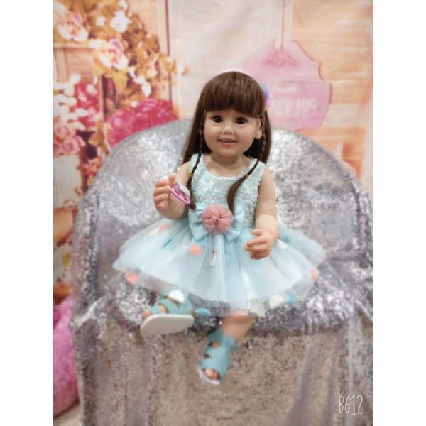 Boneka Bayi Reborn Premium 55 cm Full Silikon Senyum Cantik