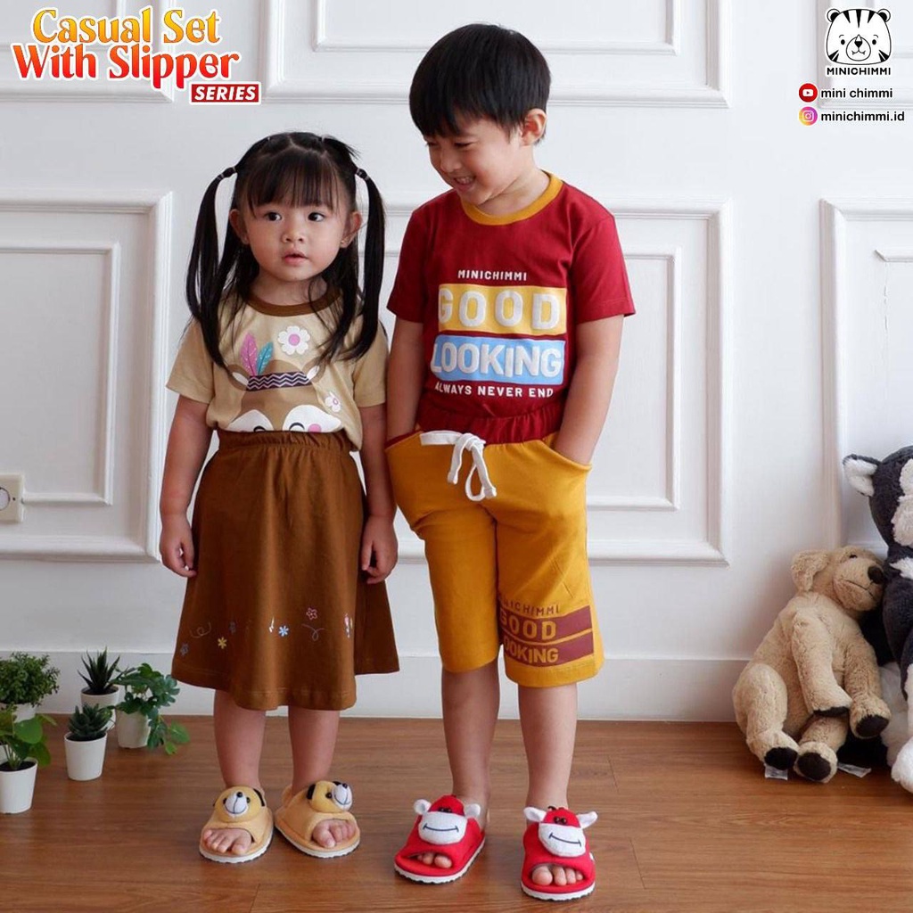 Setelan anak Casual Free Slippers Minichimmi