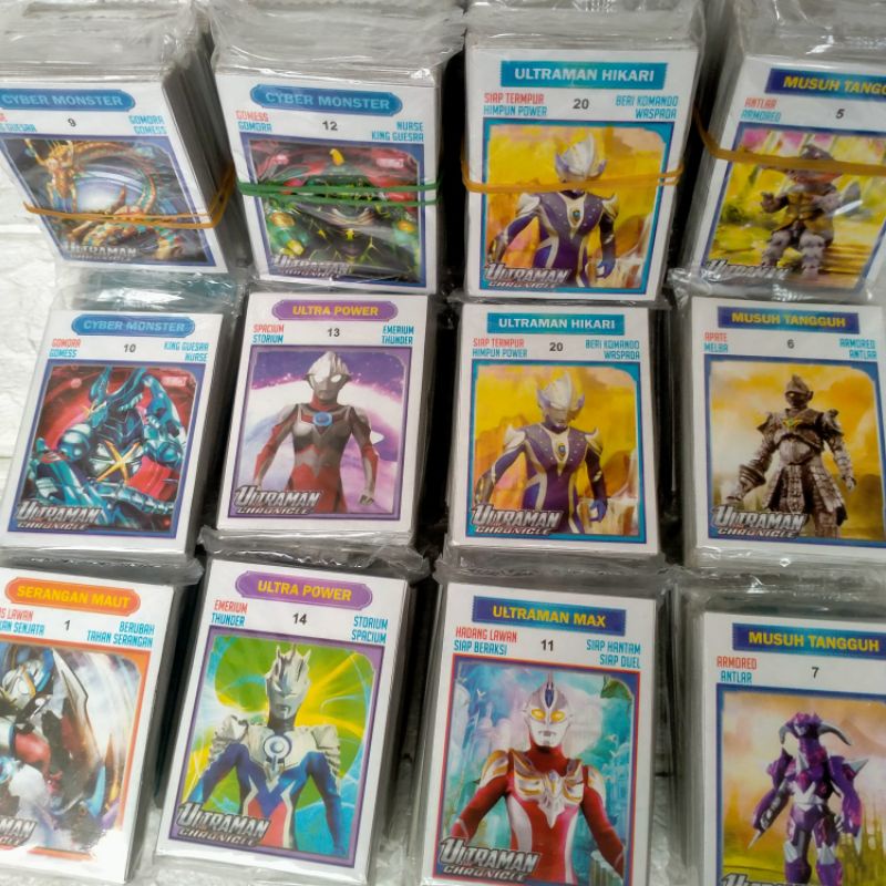 12 Sachet Mainan Kartu Ultraman Brainrot Tung Soccer FF Boboiboy Galaxy kwartet Jumbo 4,5x6,5cm Wart