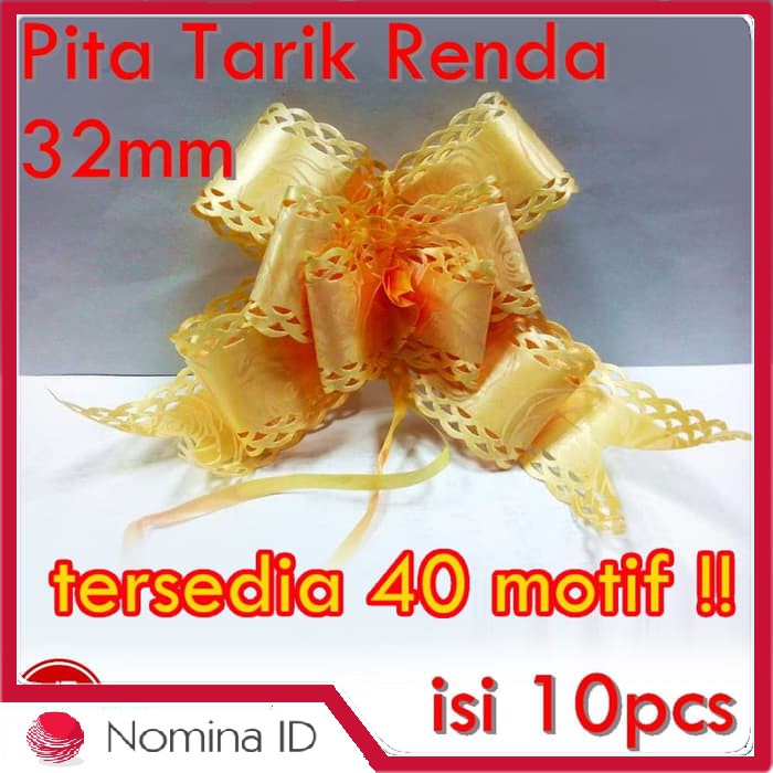 C180 Pita  Tarik  Renda Serut Besar Hiasan  Parcel Kado 