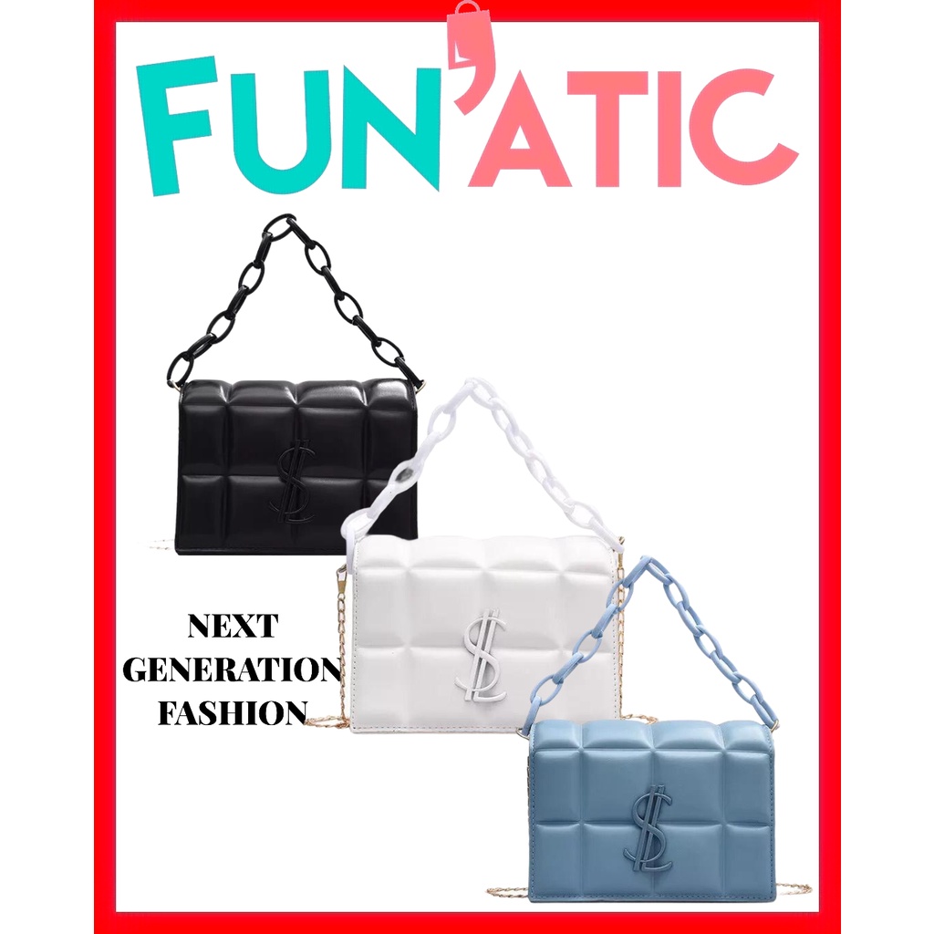 Funatic Tas Selempang Rantai Wanita Import Fashion Korea Uk 18 X 6 X 13.5cm FA965