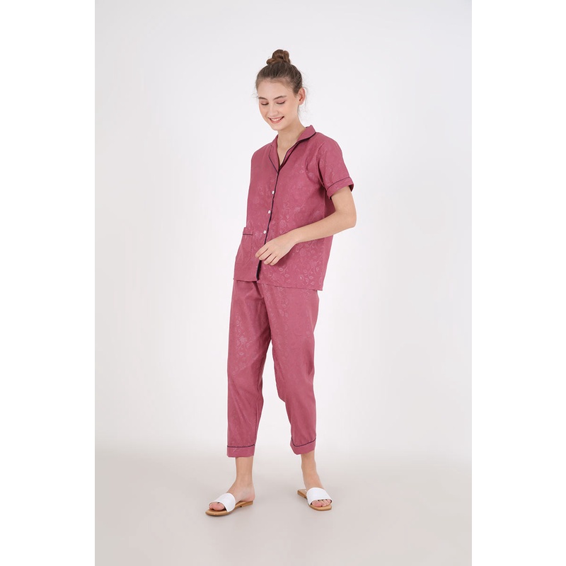 Sorabel - Piyama Set Wanita Avika Aviani Plain Long Pants Sleepwear M / One Size / Jumbo-3