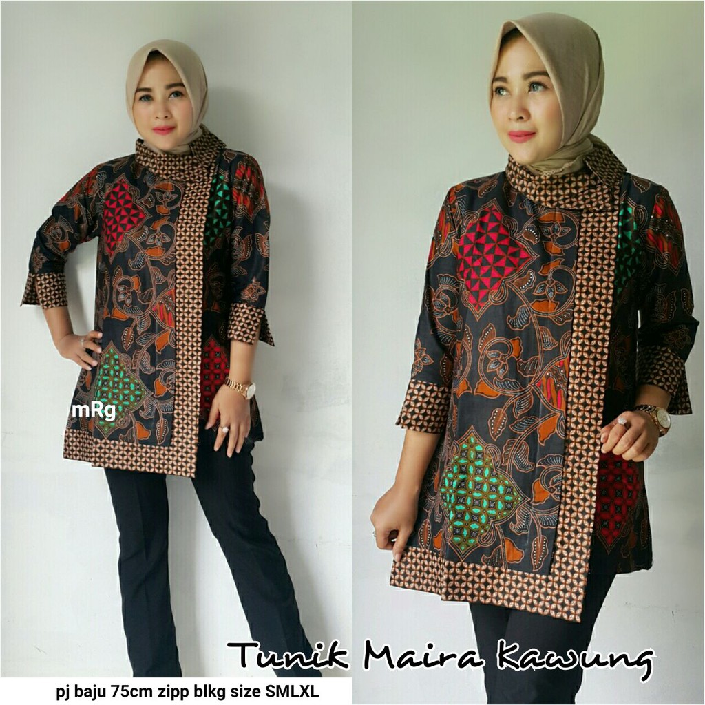 Tunik Batik Elegan Tunik Batik Wanita Batik Tunik Modern Atasan Muslim Kantor Shopee Indonesia