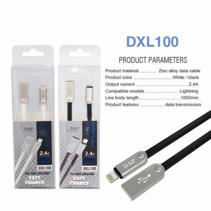 KABEL DATA DAP IPHONE / Cable Data Charger DAP DXL100 / Fast Charge