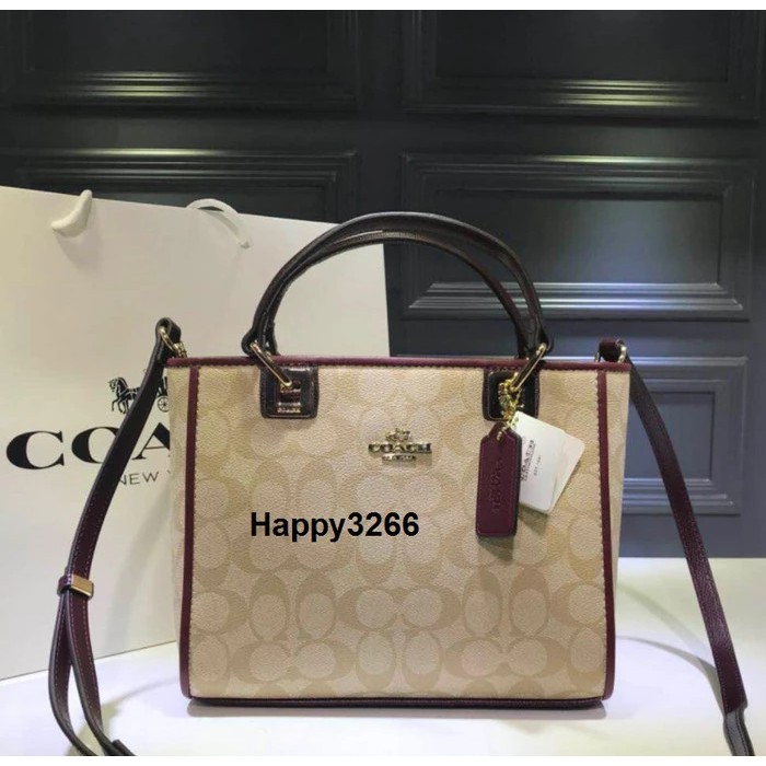 Coach Lady Diana Signature Canvas Tote Shoulder Handbag - ORIGINAL100%
