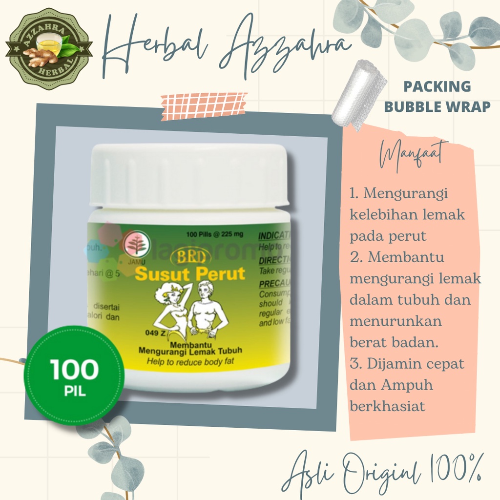 SUSUT PERUT 100 PIL / Elumor Slimming Tea / Flimburn by Flimty / Pelangsing Herbal Alami Obat Diet BPOM Penurun Berat Badan