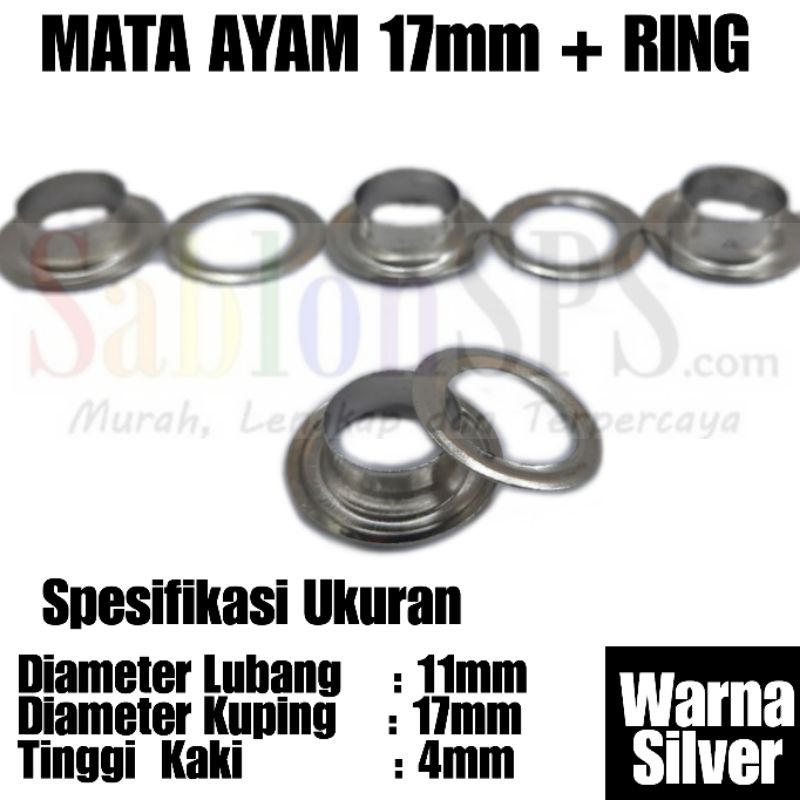 MATA AYAM 17mm EYELET SET RING 3017 SPANDUK BANNER TERPAL