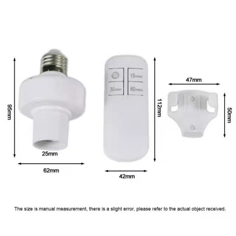 Fitting Lampu Bohlam E27 Remote Control Set Timer Socket Lampu Wireless