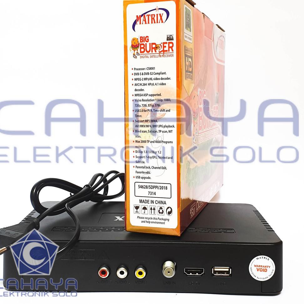 Diskon promo Receiver Parabola Matrix Big Burger HD Mpeg4 - FTA Powervu Bisskey 8JA