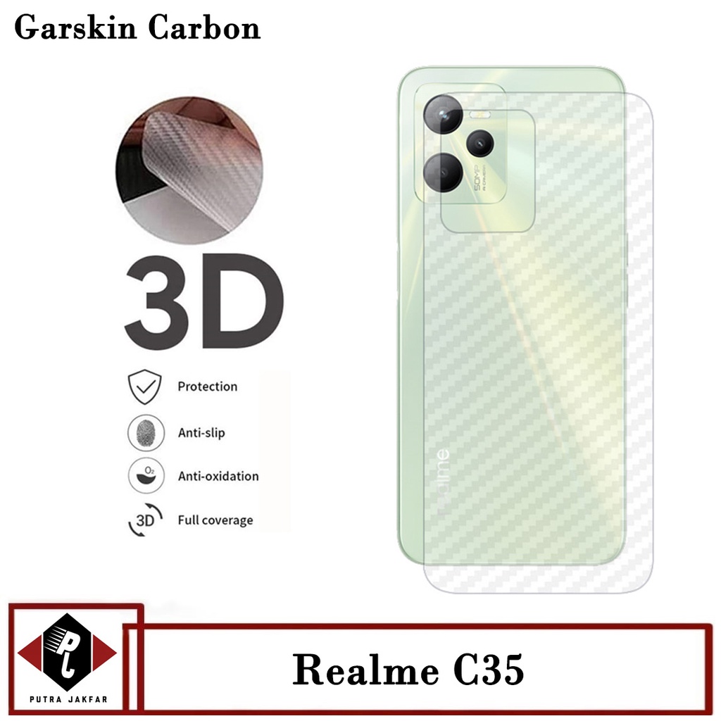 Promo Garskin Realme C35 Skin Carbon Hydrogel Back Cover