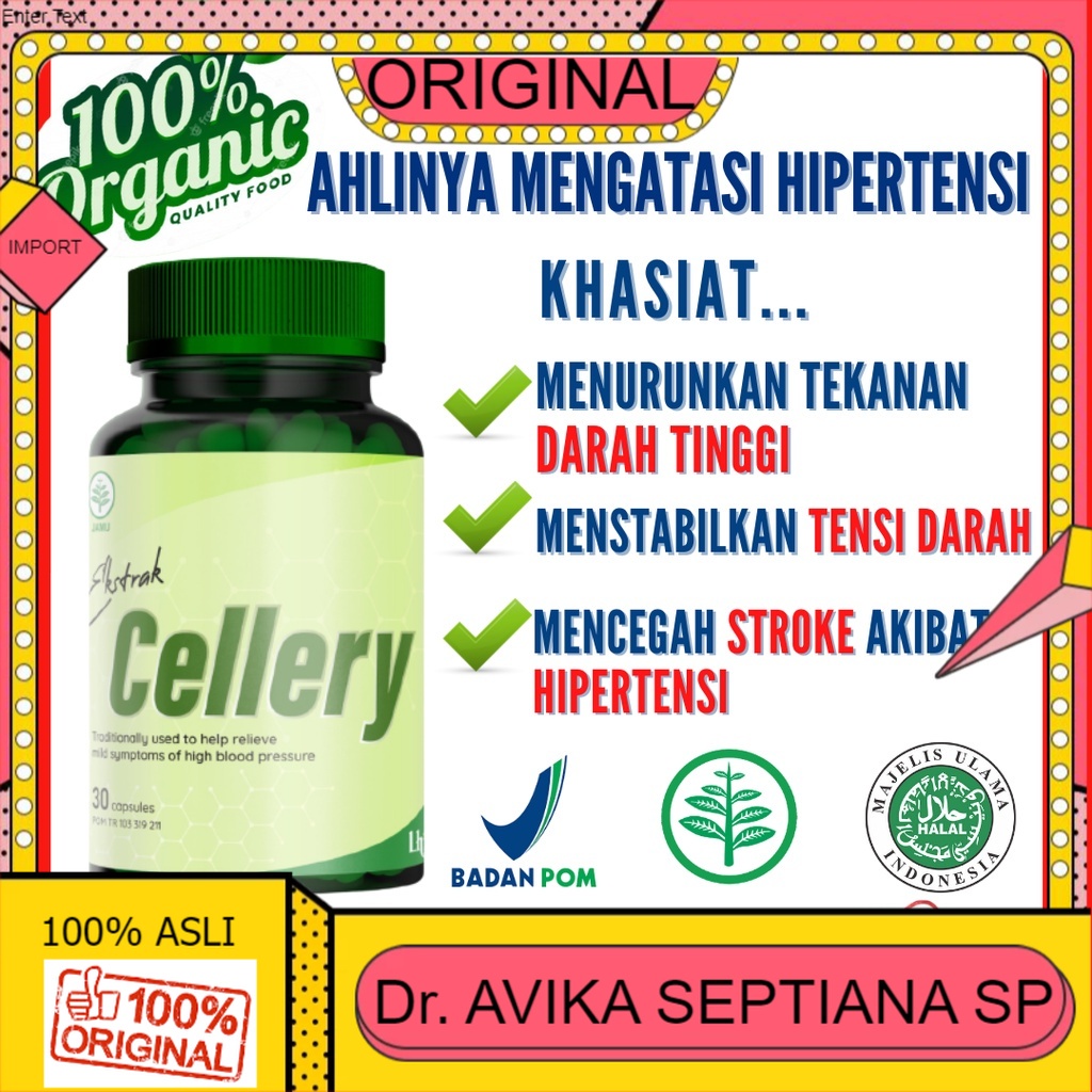100% ASLI Obat Darah Tinggi Hipertensi Herbal E-CELLERY Original 100% Penurun Hipertensi Darah Tingg