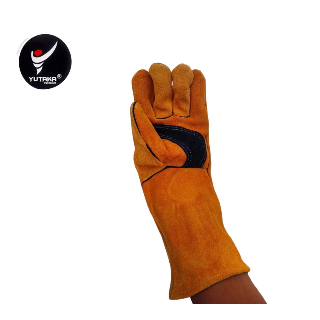 Sarung tangan Las Kulit yutaka Anti Gigitan Binatang 16 inch Safety Glove murah/sarung tangan las kulit yutaka 16inch terlaris