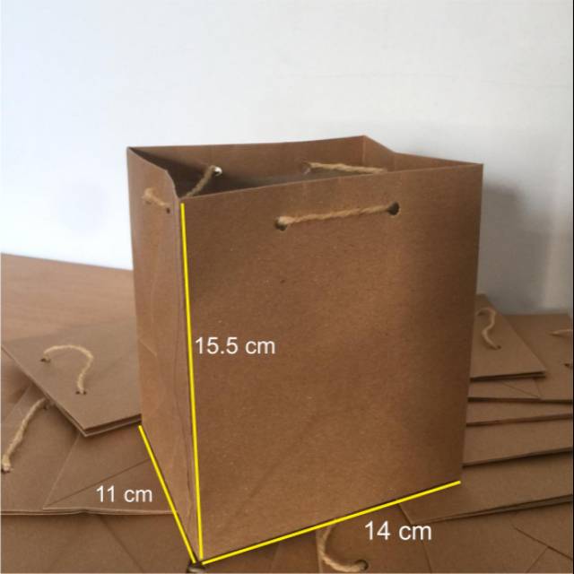 

Paperbag sablon / Tas / goodibag (14x11x15.5) craft cokelat (R1)