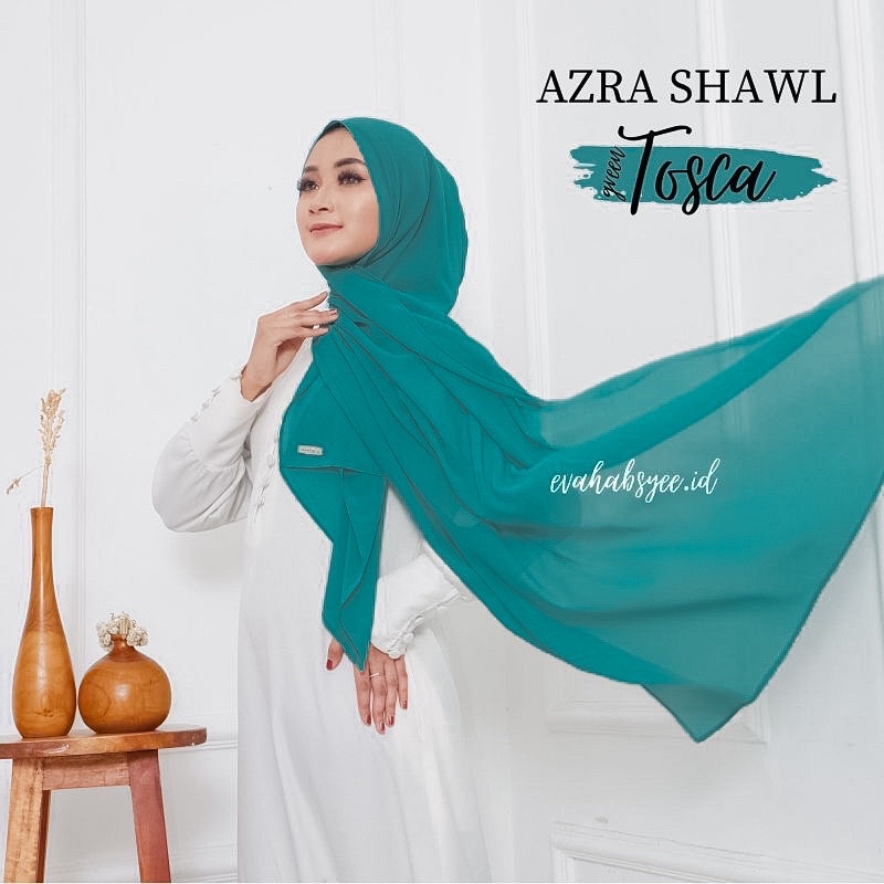 Pashmina Hijau Tosca | Azra Green Tosca original by evahabsyee.id