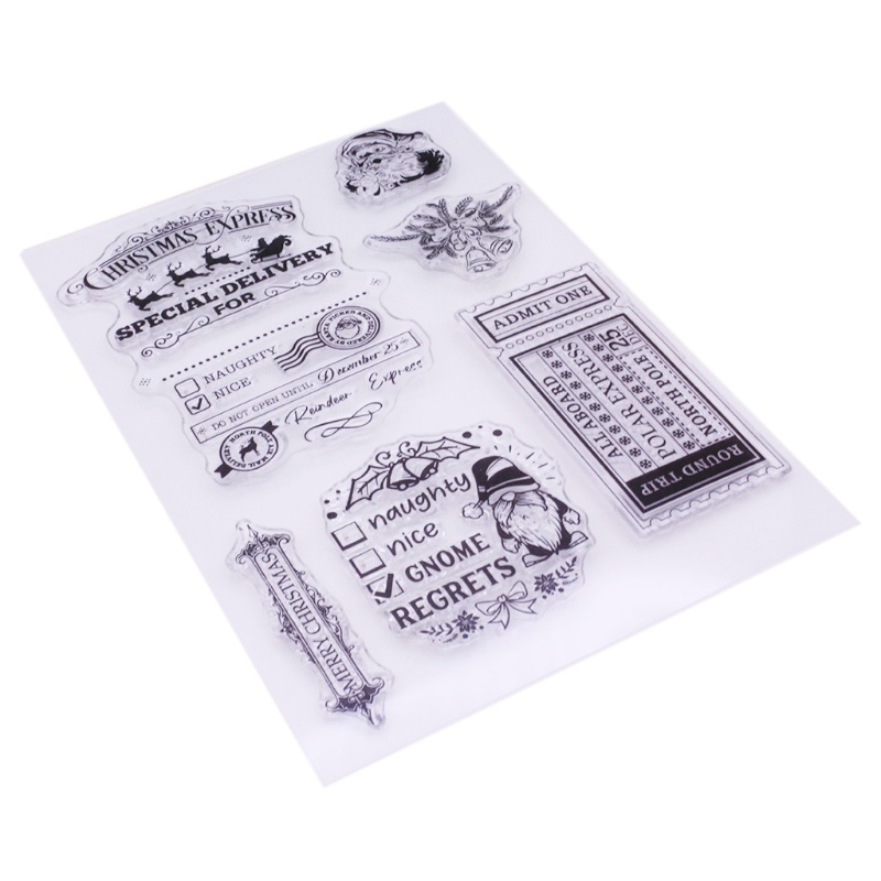 Stempel Segel Bening Bahan Silikon Tema Natal Untuk Dekorasi Album Foto Scrapbooking