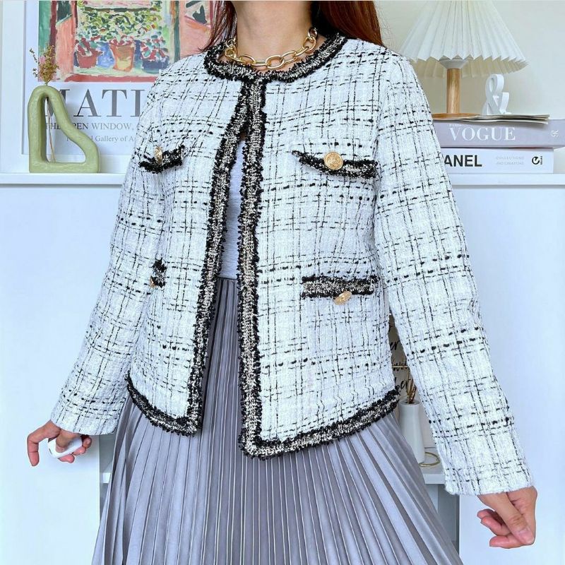 Tweed White Blazer