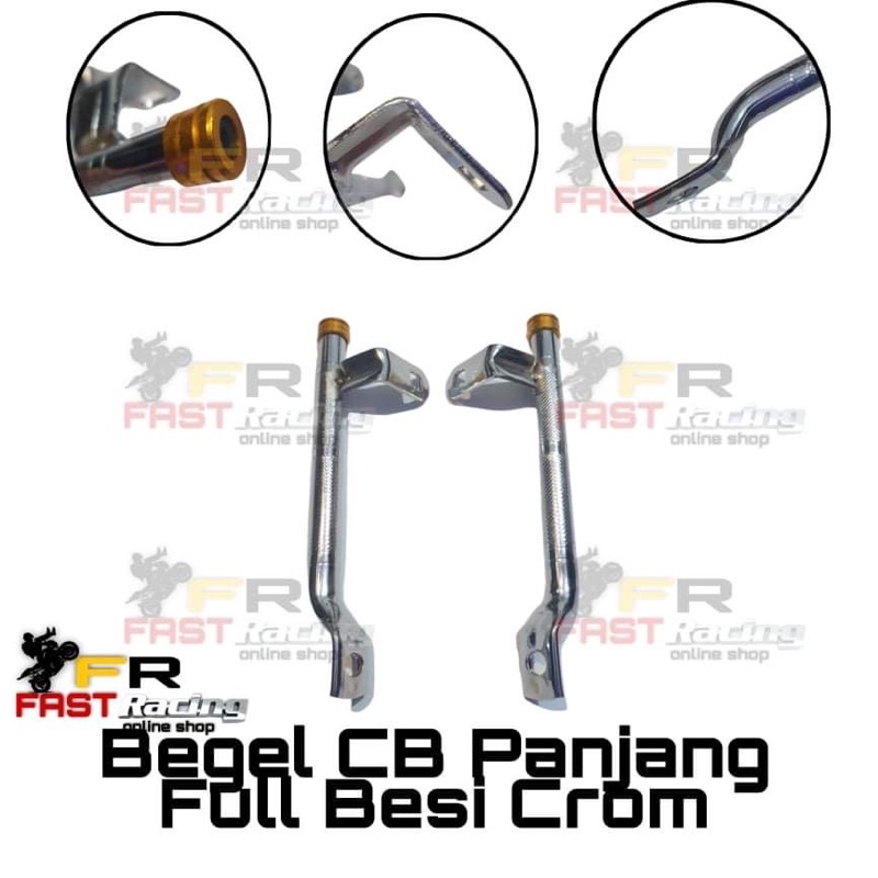 BEGEL CB PANJANG FULL BESI CROM MOTIF behel cb panjang kartel full besi crom motif kuningan