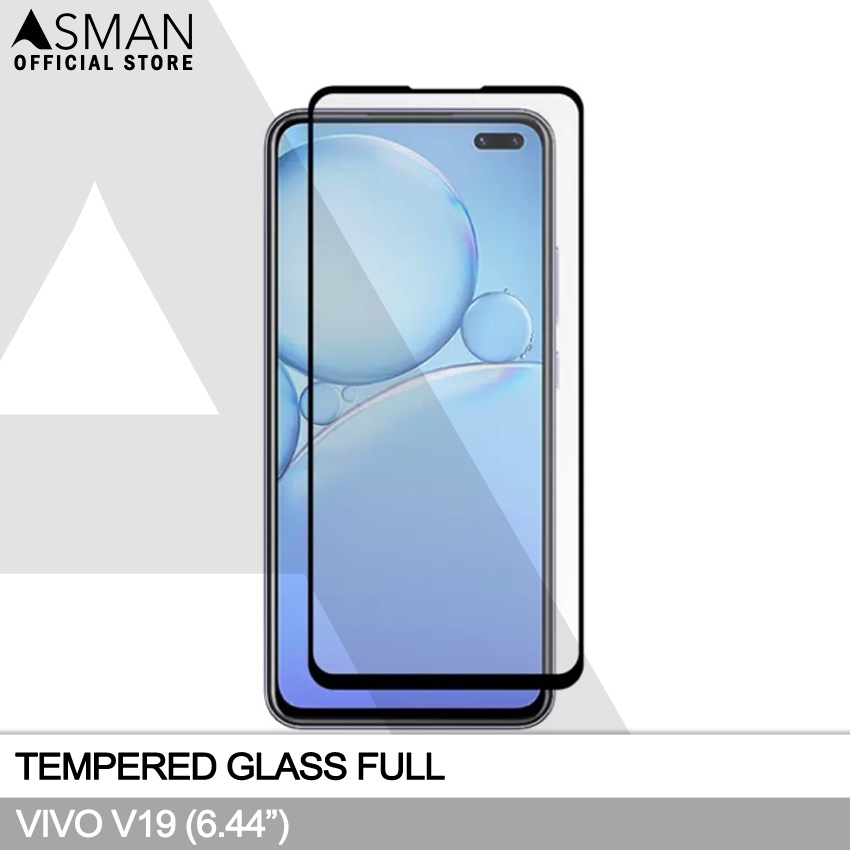 Tempered Glass Full VIVO V19 (6.44&quot;) | Anti Gores Kaca - Hitam