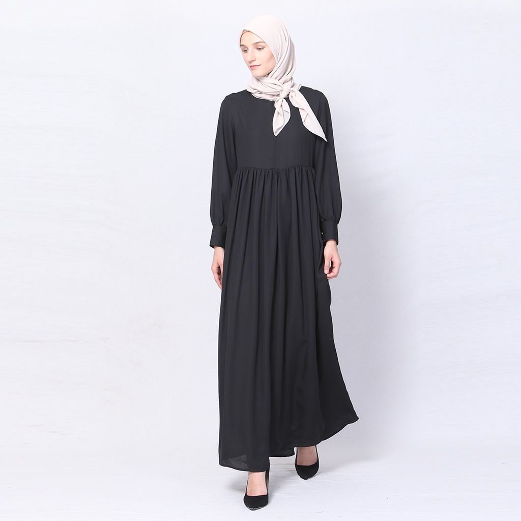 Basic Dress by Aska Label - Gamis Muslim busui dan bumil friendly warna Sand, Navy, Black, Lilac, Offwhite, Mint, Mauve