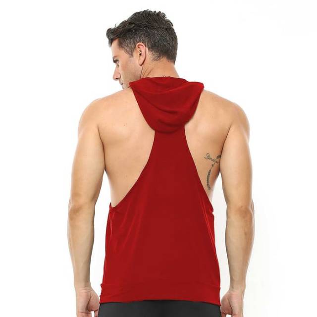 FVS-002MR Sleeveless hoodie sport fitness FLEX merah