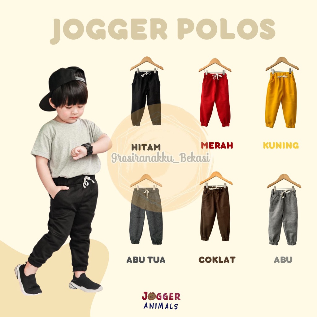 Celana Jogger Anak Polos Mix Warna Size 2-5tahun