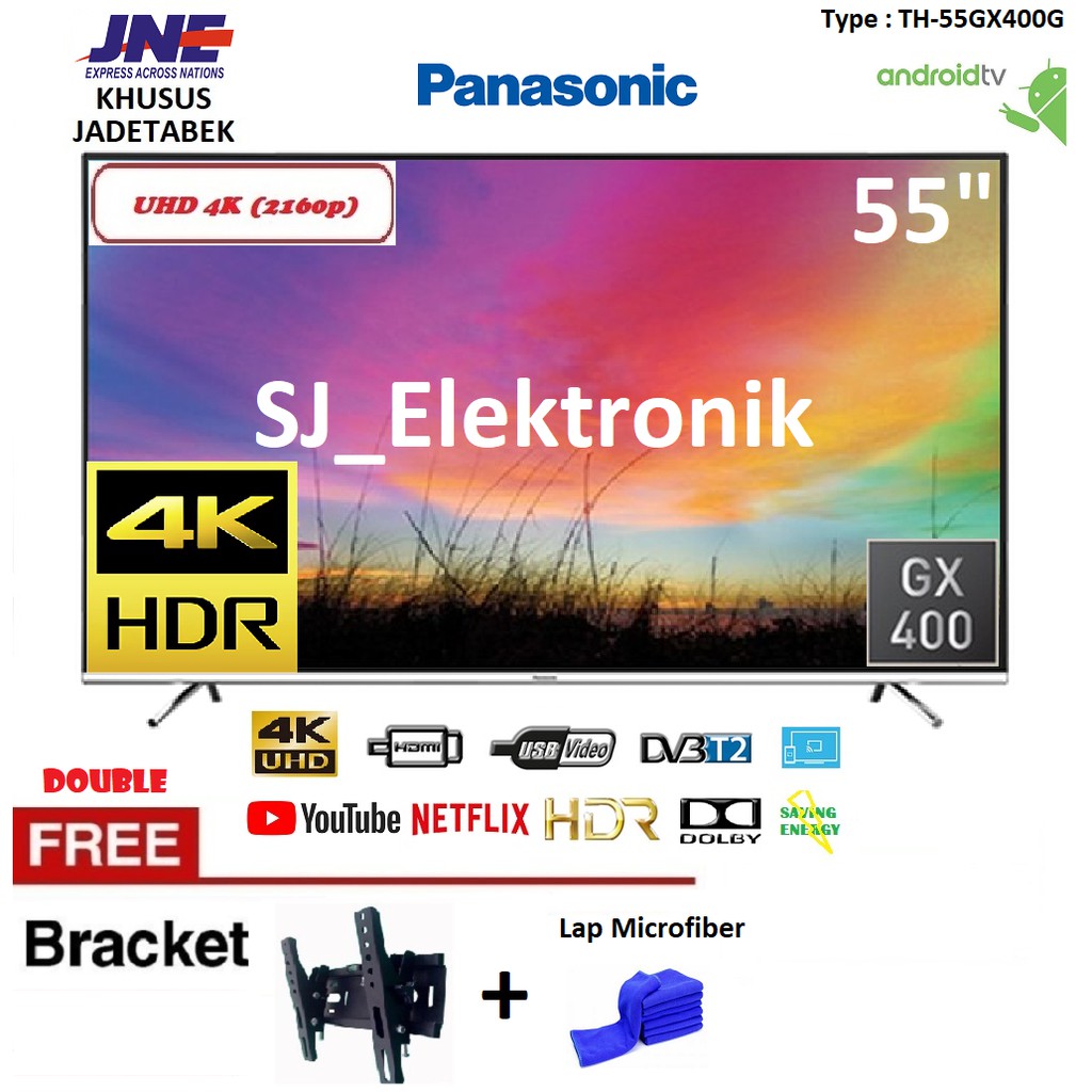 Free Braket LED TV Panasonic 55 Inch TH-55GX400G / 55GX400 UHD 4K AndroidTV HDMI