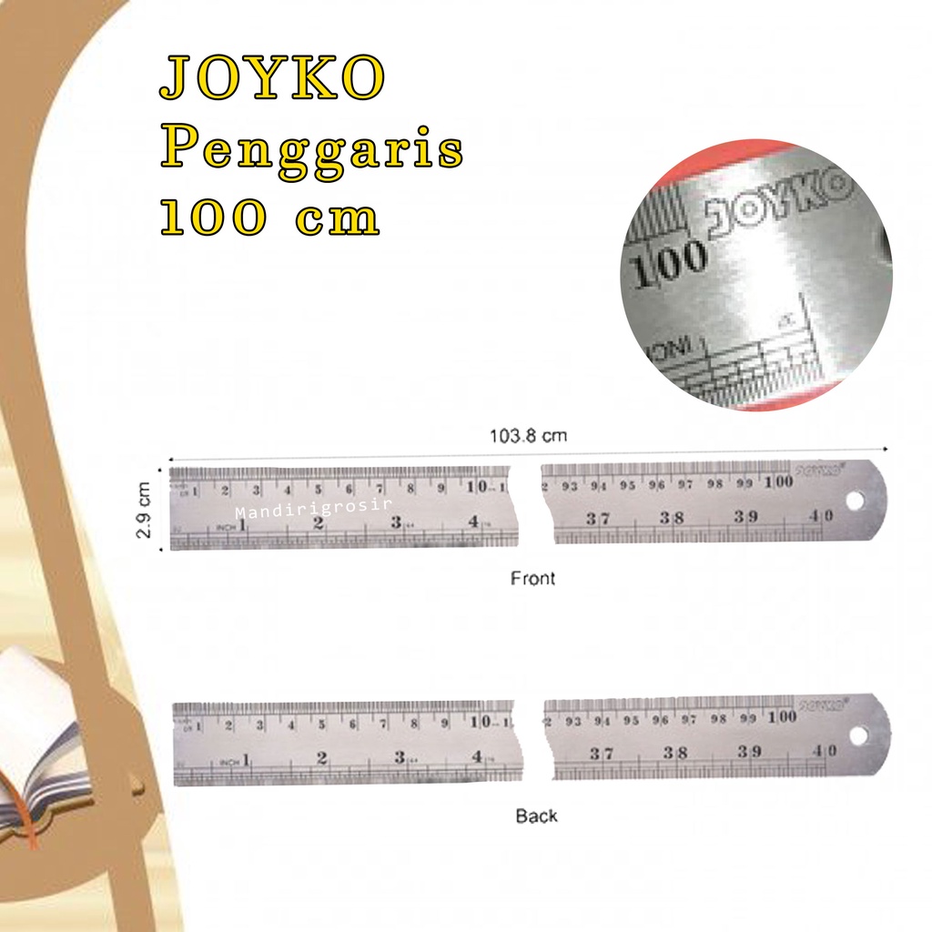 Penggaris Besi * Joyko * Penggaris * 100 cm / 50cm