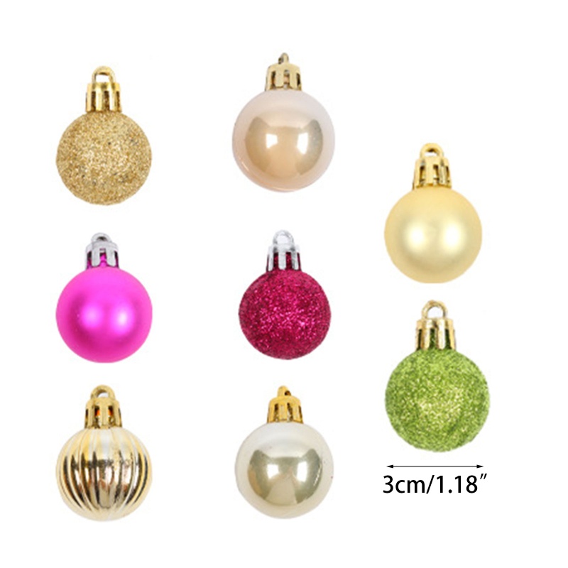 99pcs / Set Ornamen Bola Kecil Ukuran 1.2 Inch Untuk Dekorasi Pohon Natal