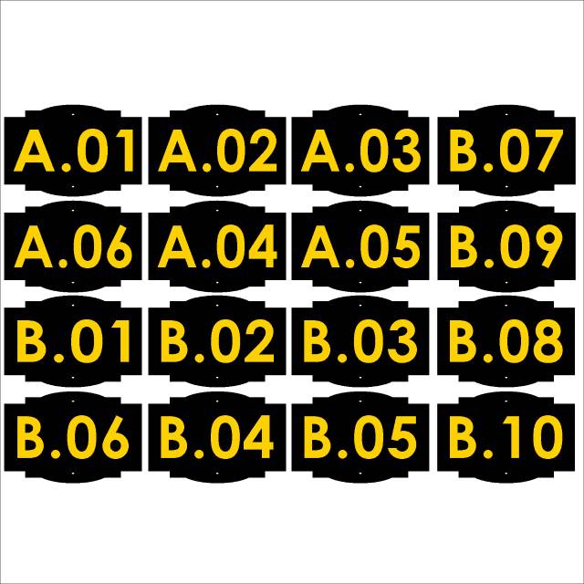 

Nomor kos unik 15x10