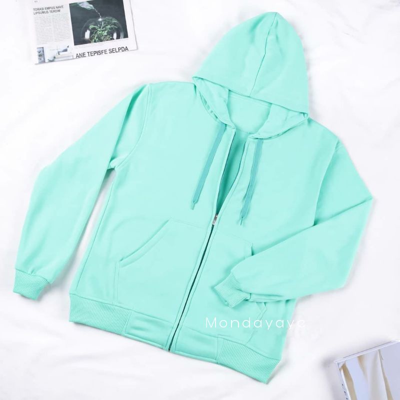 HOODIE ZIPPER HIJAU TOSCA
