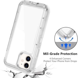 Case Armor Translucent Shockproof Cover iPhone 13 12 11 Pro MAX X XR XS MAX 6 6S 7 8 Plus