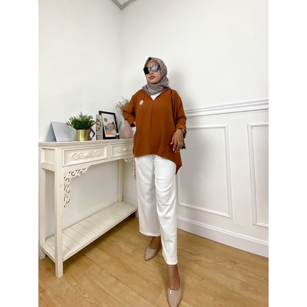 BLOUSE TISYA | BLOUSE KEMEJA ATASAN WANITA