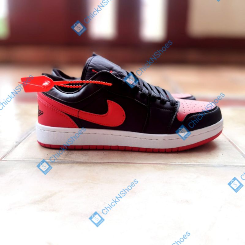 jordan 1 black red low