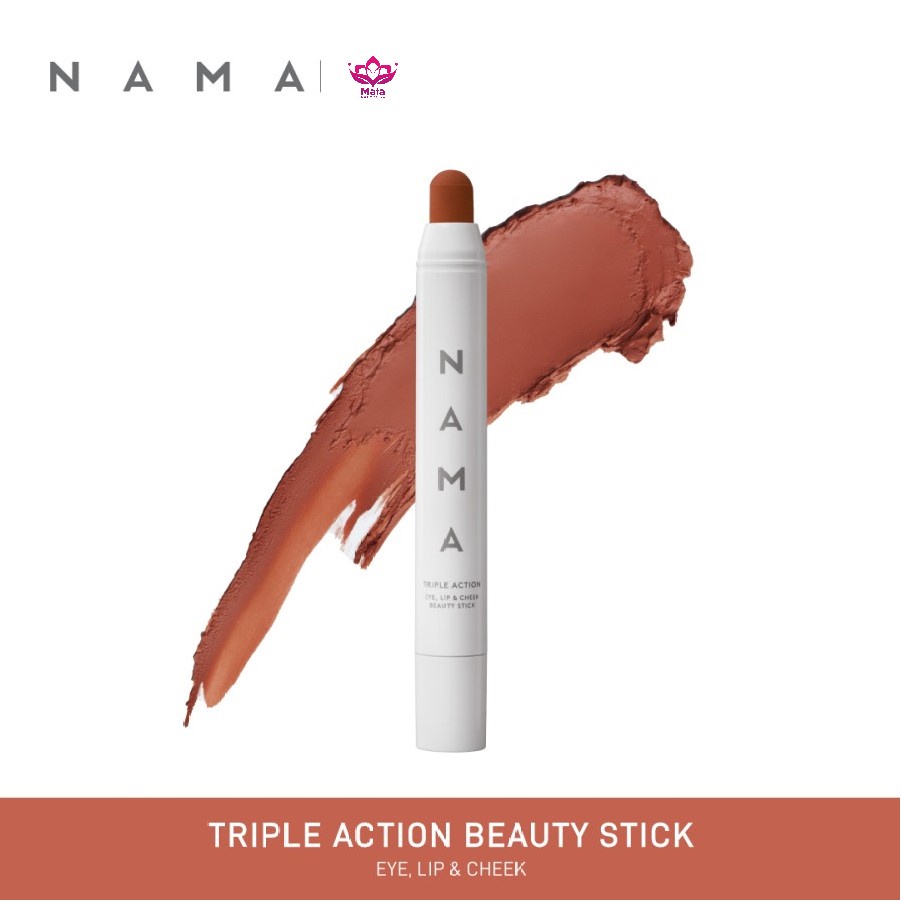 Lipstik NAMA Triple Action Beauty Stick Barely Nude Hot Latte Queen