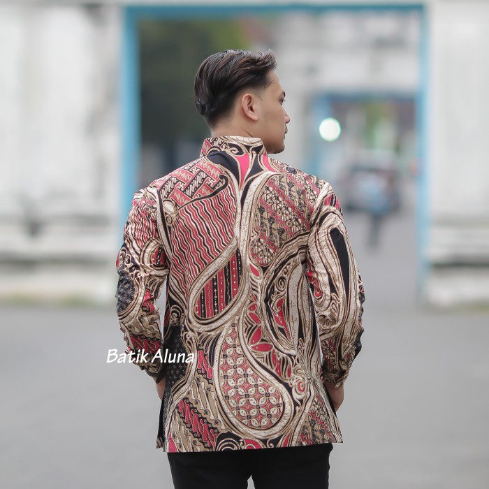 Baju Batik Pria Lengan Panjang Modern Original Limited Edition Slim Fit Jumbo Terbaru Kemeja Batik Pria Premium Batik Modern Batik Pria Dewasa Lengan Panjang Premium Mewah Ori Full Furing Reguler FASHION BATIK ALUNA