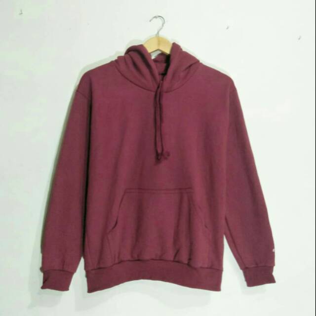 Hoodie polos Exodus merah maroon original second bukan uniqlo