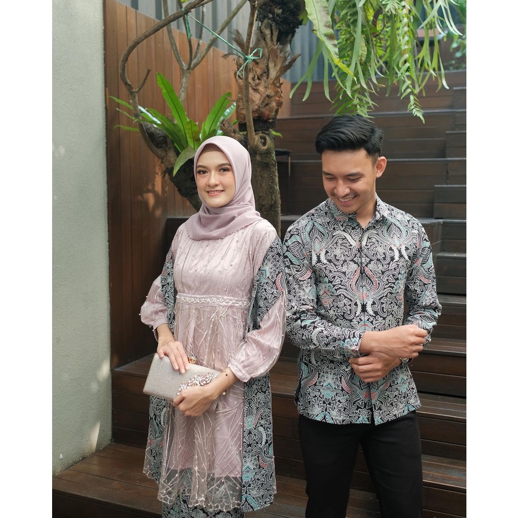 (READY COUPLE KELUARGA  2 WARNA) SET KEBAYA COUPLE YASMIN | TUNIK KEBAYA LAMARAN TUNANGAN WISUDA | BAJU COUPLE MAHESWARI | OUTFIT KEKINIAN | BATIK COUPLE TUNIK TULLE MUTIARA | COUPLE DESIANA | COUPLE SET KEBAYA MODERN