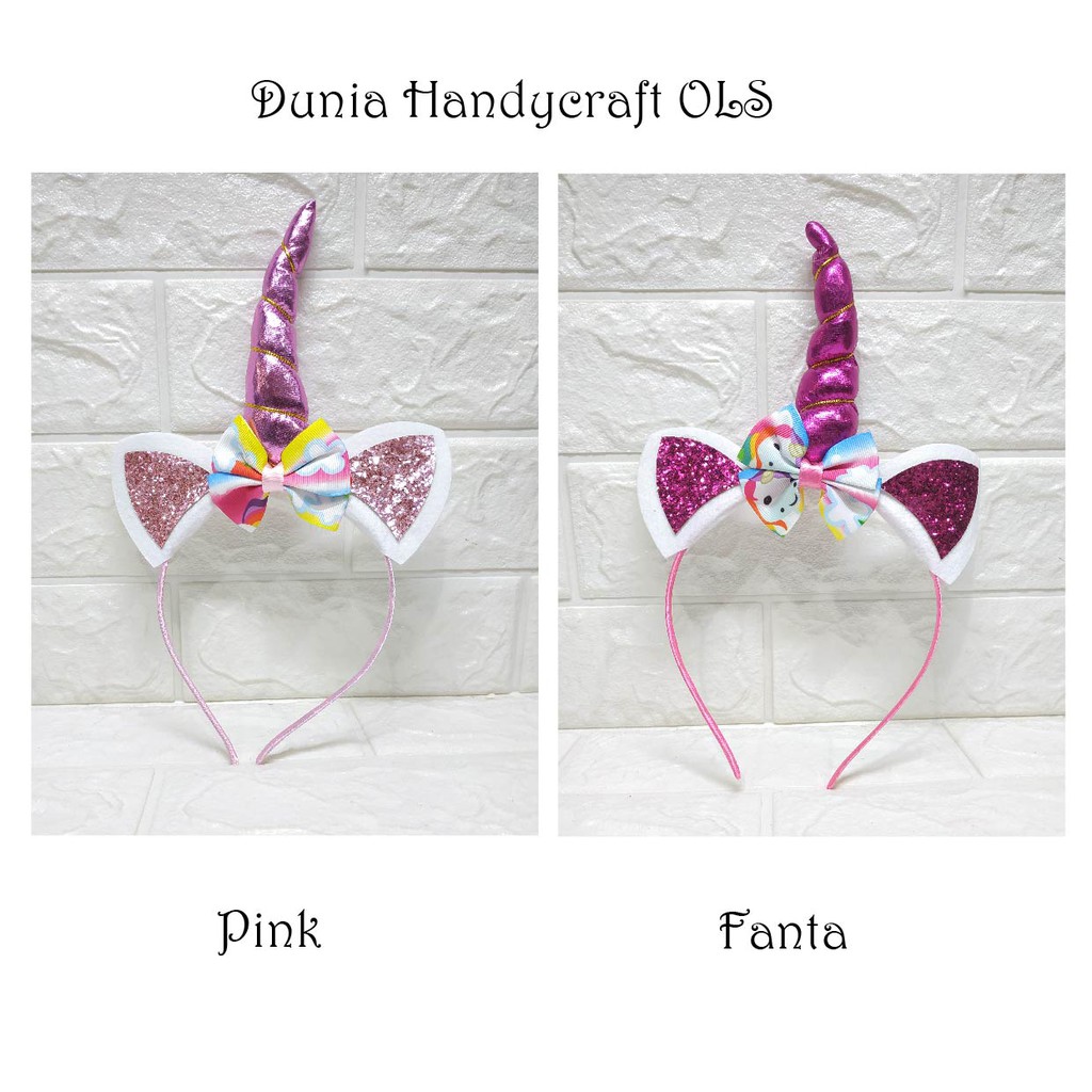 RIBBON RAINBOW UNICORN Bando Unicorn Cantik Warna-warni Murah