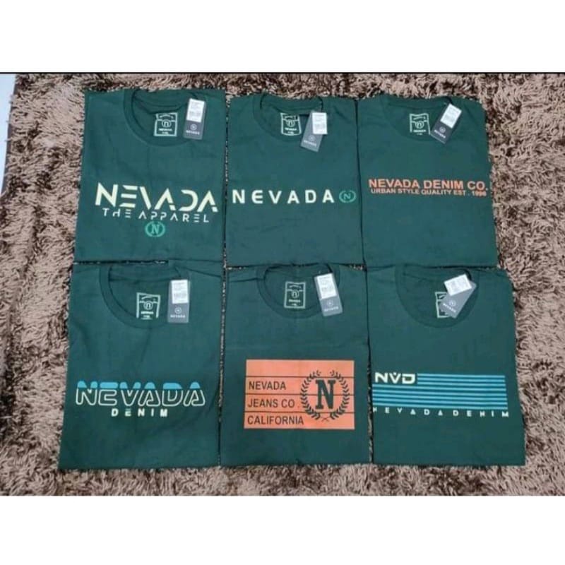Kaos nevada pria dan wanita LENGAN PENDEK ATASAN PRIA HIJAU ARMY Kaos Polos nevada Original Logo Bor