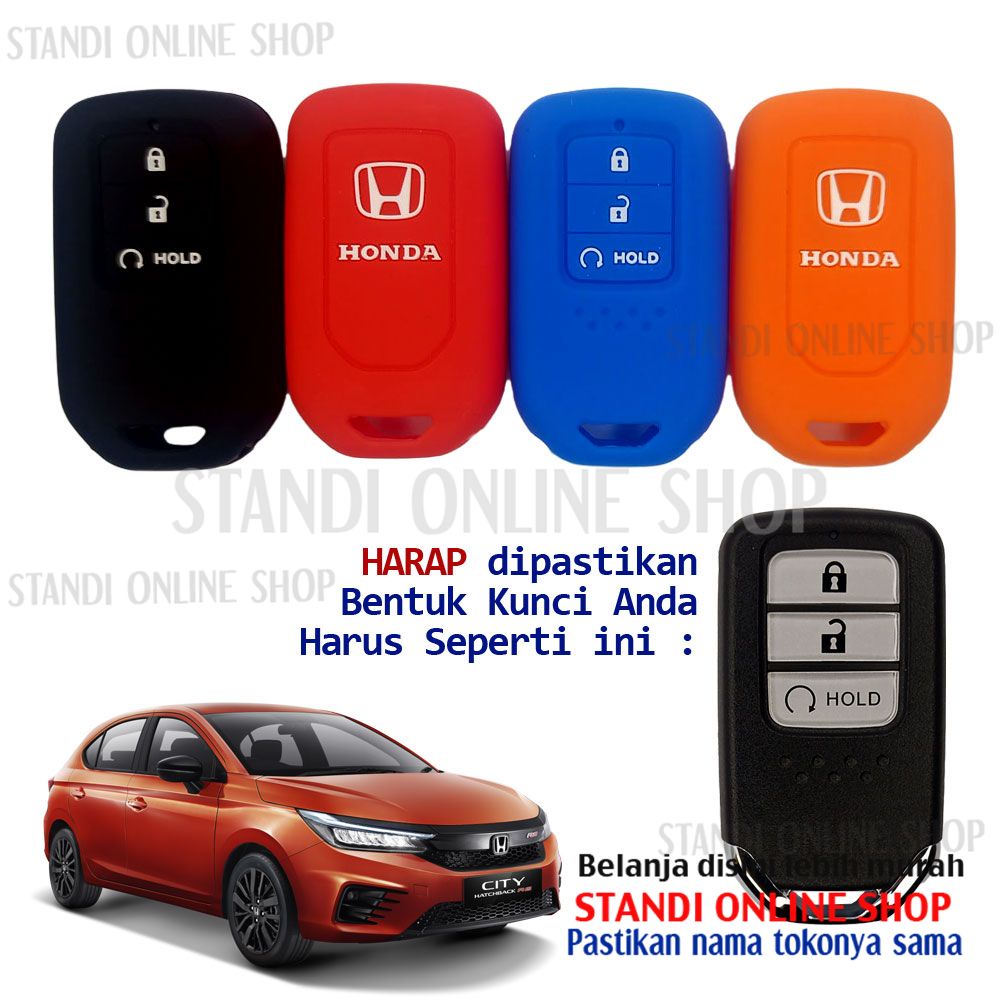 Sarung Kunci Silikon Remote Cover Keyshirt Smartkey Honda City Hatchback