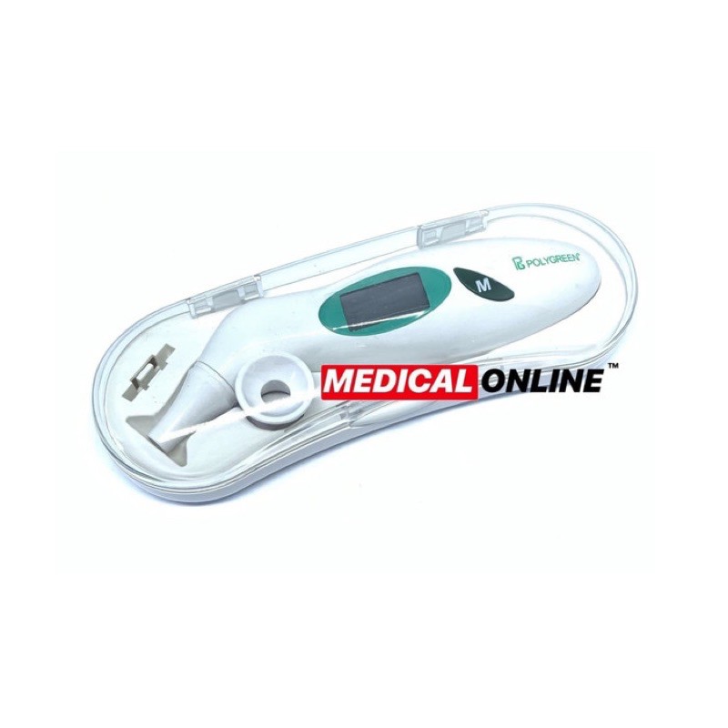 THERMOMETER DIGITAL INFRARED 2 IN 1 EAR FOREHEAD POLYGREEN TERMOMETER MEDICALONLINE MEDICAL ONLINE