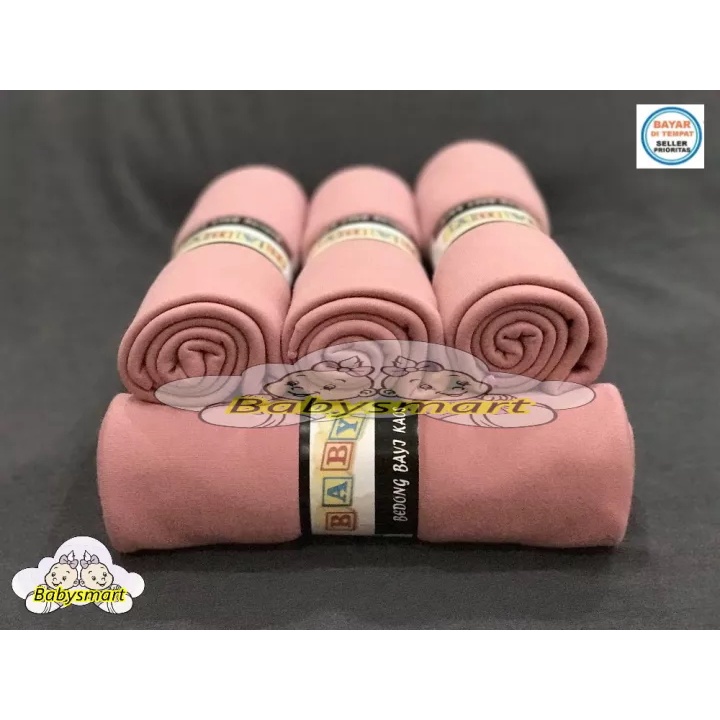 Babysmart - 4 Pcs Bedong Bayi Premium BABY RICHI Single Colour / Selimut bayi / Alas tidur bayi / Bahan Halus